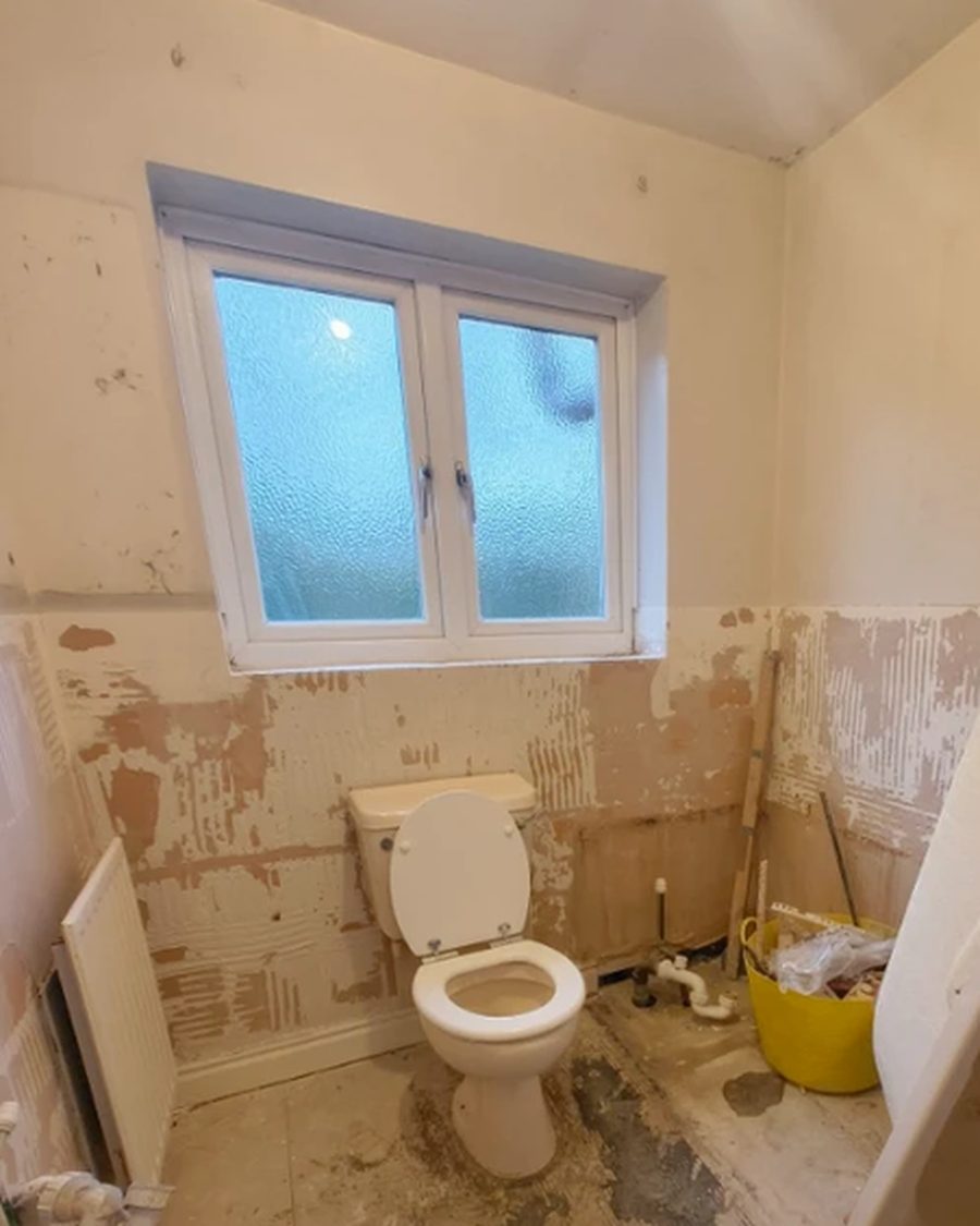 Before: Full bathroom renovation, before and after